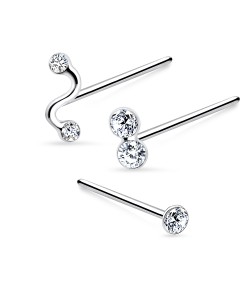 3 Silver Nose Stud Sets NSK-SET-1106